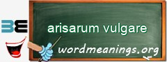 WordMeaning blackboard for arisarum vulgare